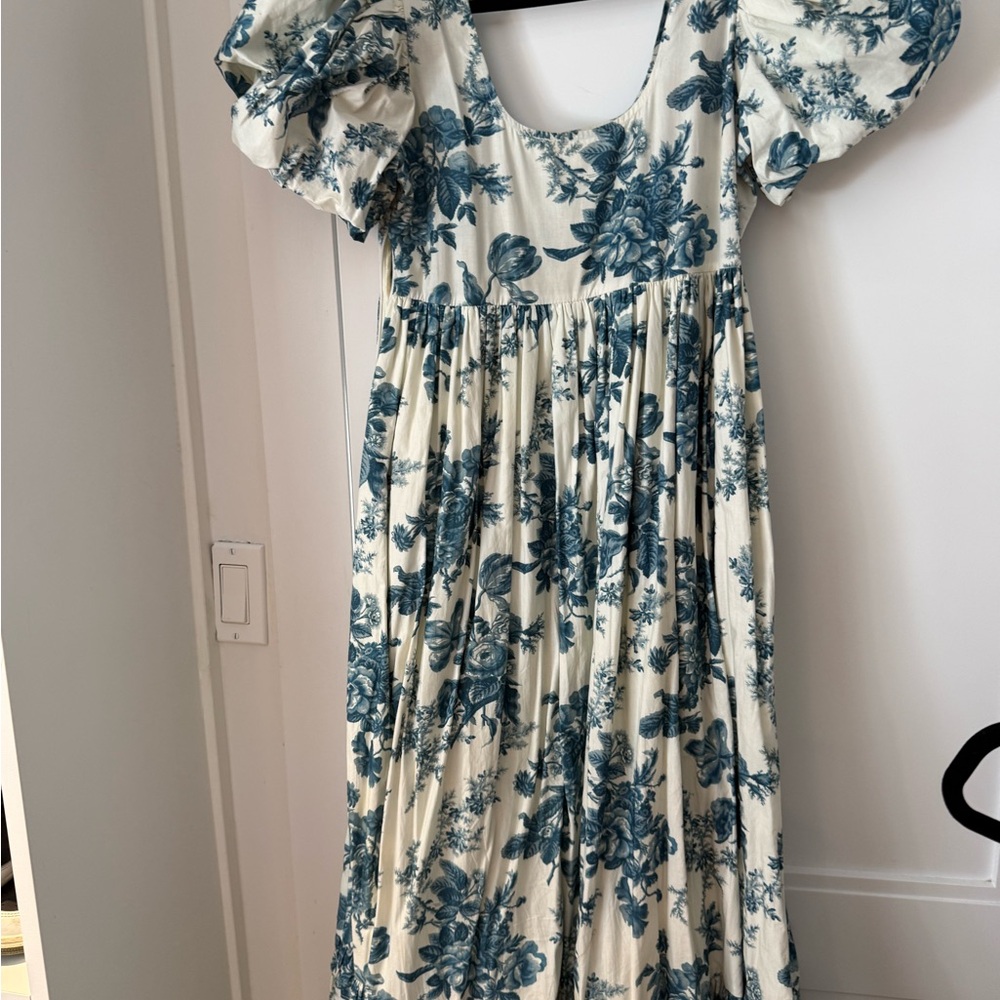 LoveShackFancy Blue Floral Maxi Dress